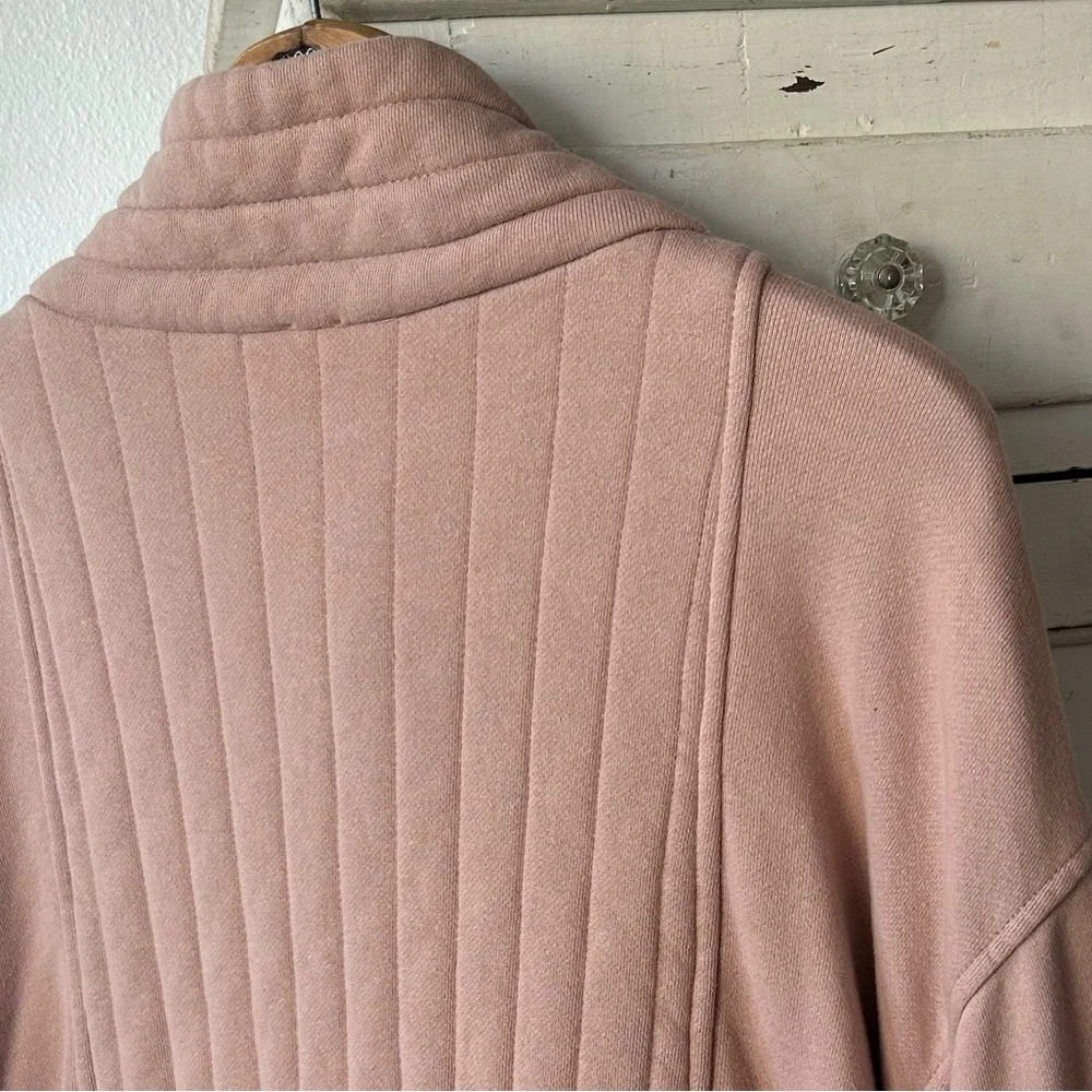 Free People | Women’s Mauve/Peach Oversized Quilted Knit Mock Neck Jacket Size M